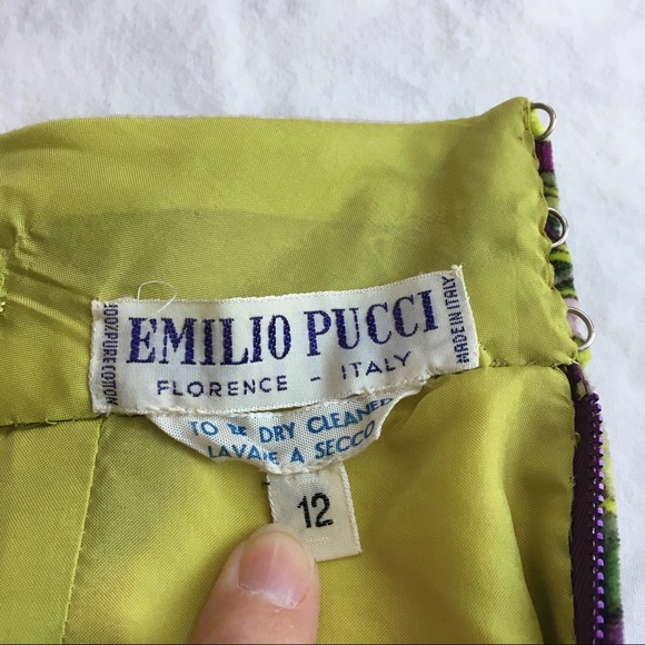 VTG Emilio Pucci Floral Velvet Cotton Skirt Set - Picture 14 of 15